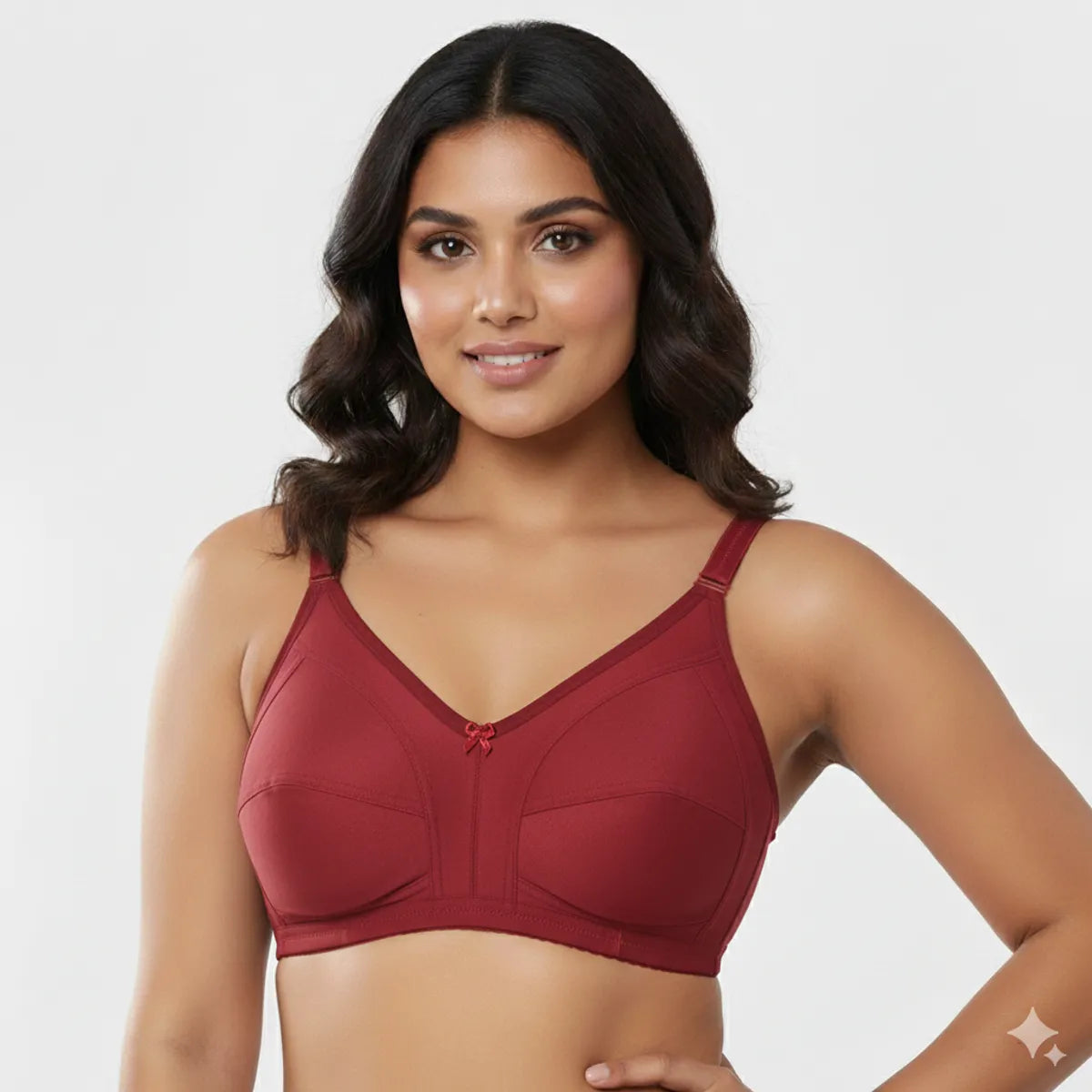 Pack Of 3 Women's Cotton Blend Solid Full Coverage Ethnic Daily Wear Non Padded Bra