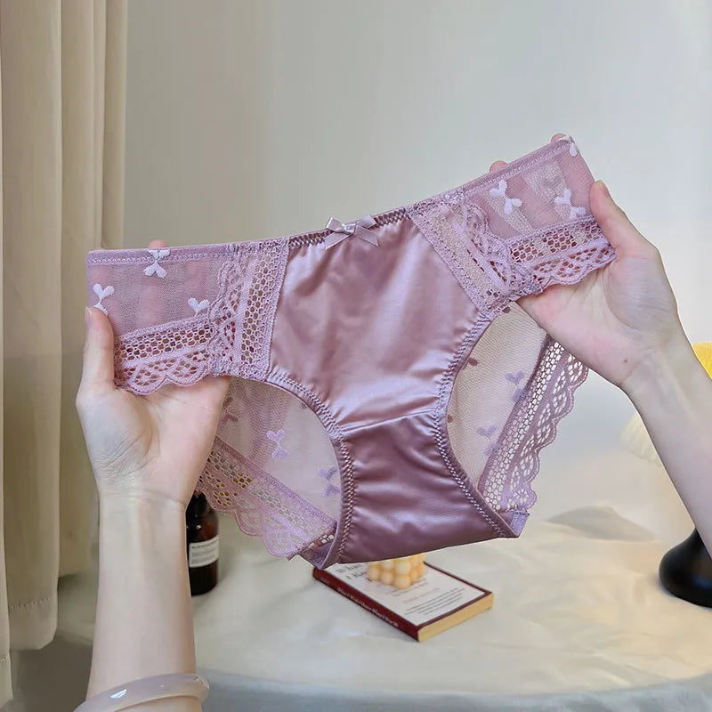 Corset Style Women's Floral Jacquard Lace Briefs - Low-Rise - Breathable - Everyday