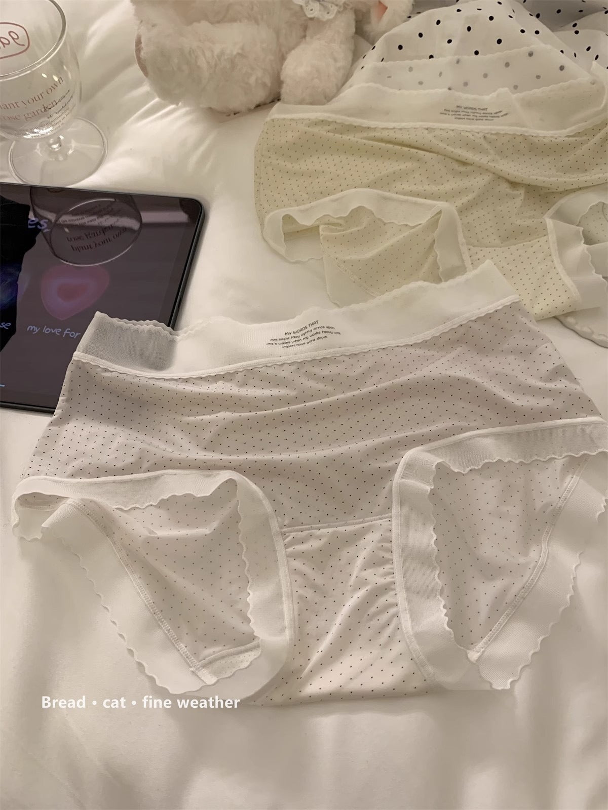 Dotted Ice Silk Buttermilk Panties