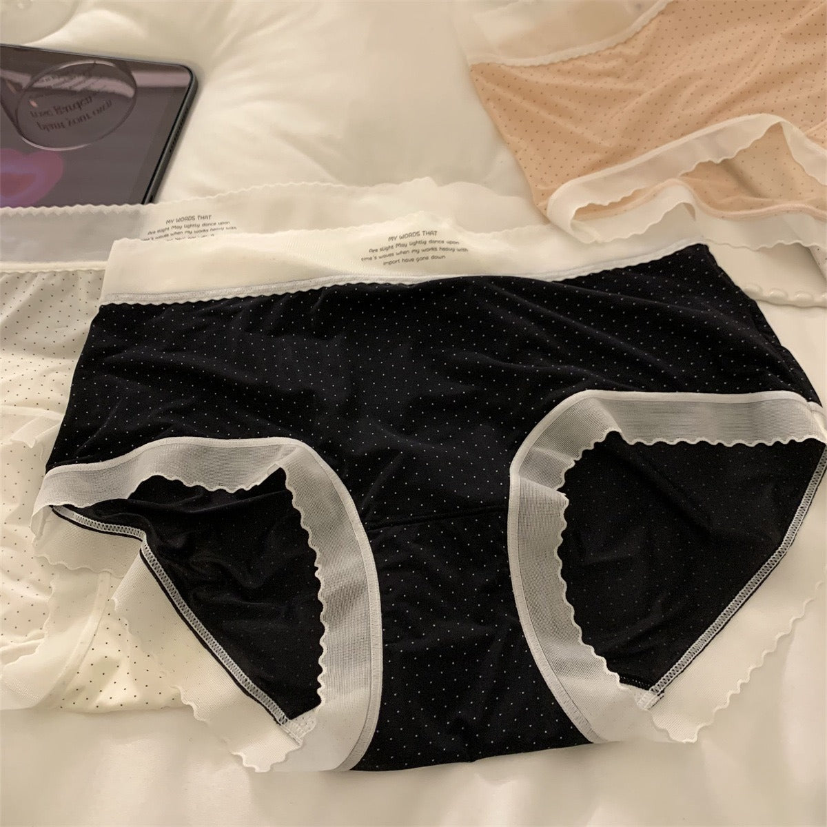 Dotted Ice Silk Buttermilk Panties