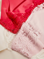 4pcs Lace Trimmed Women Triangle Panties Soft Skin Friendly Breathable Solid Color Comfortable
