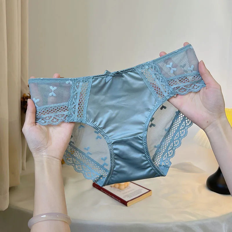 Corset Style Women's Floral Jacquard Lace Briefs - Low-Rise - Breathable - Everyday