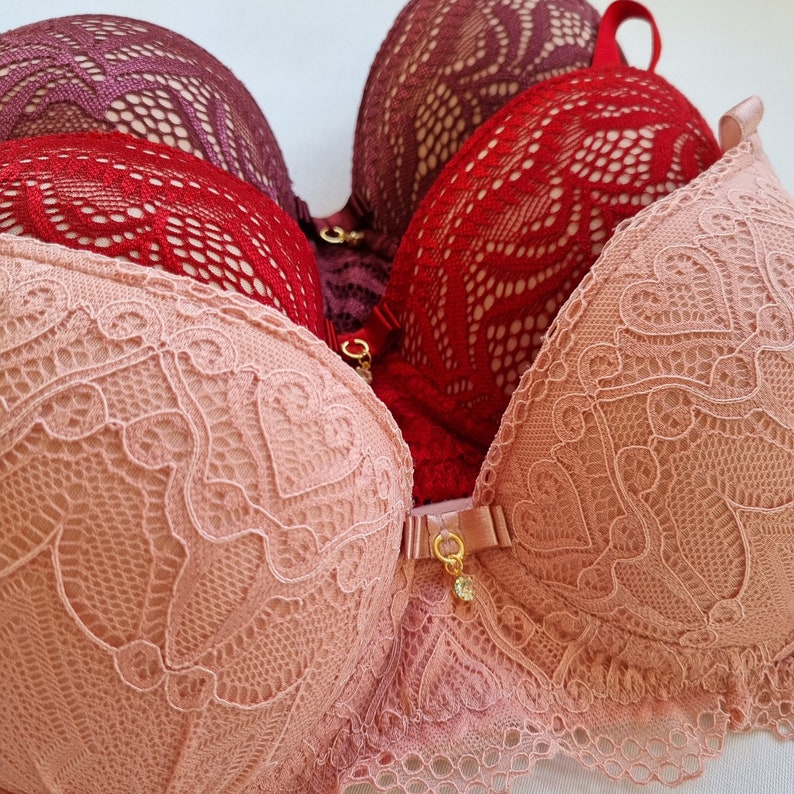 Perfect beautiful Lace Floral Lingerie Combo Set : Brazilian Cut Bra set (3 pair)