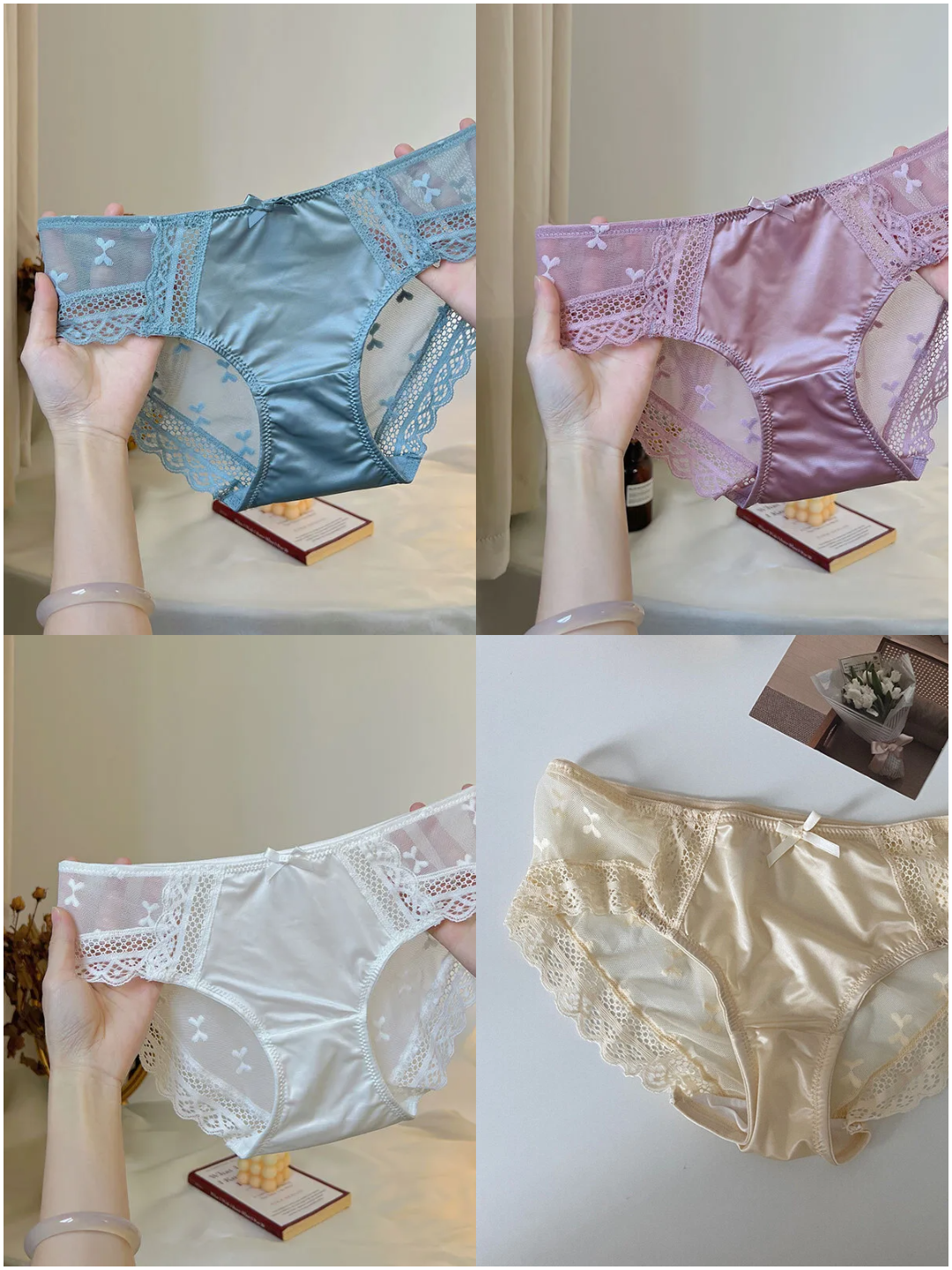 Corset Style Women's Floral Jacquard Lace Briefs - Low-Rise - Breathable - Everyday